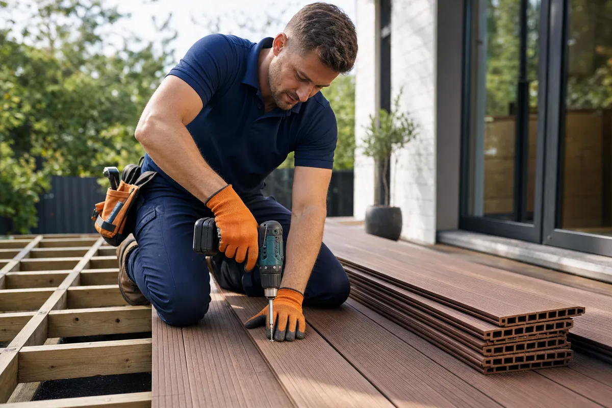 Deck Building professional at work
