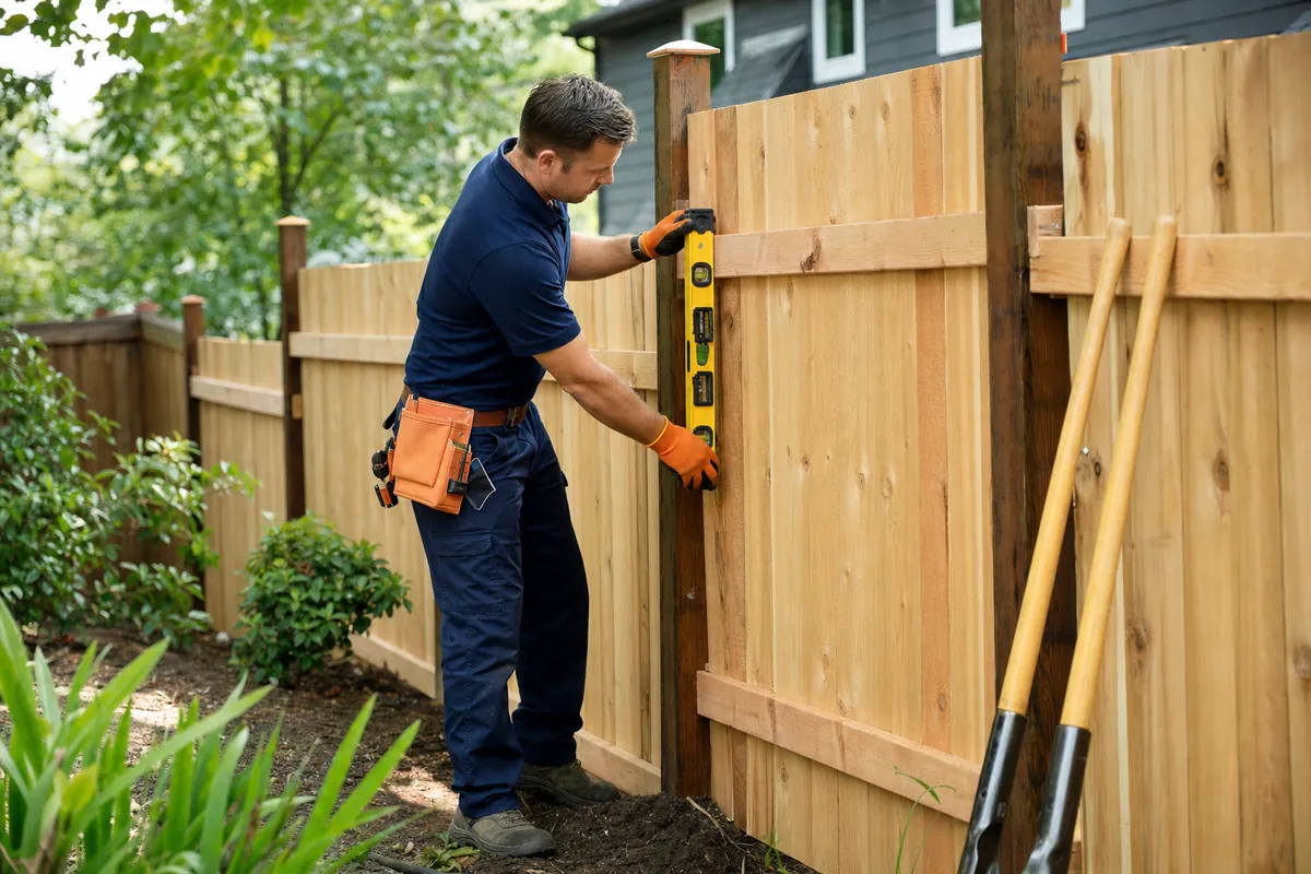 Fence Installation professional at work