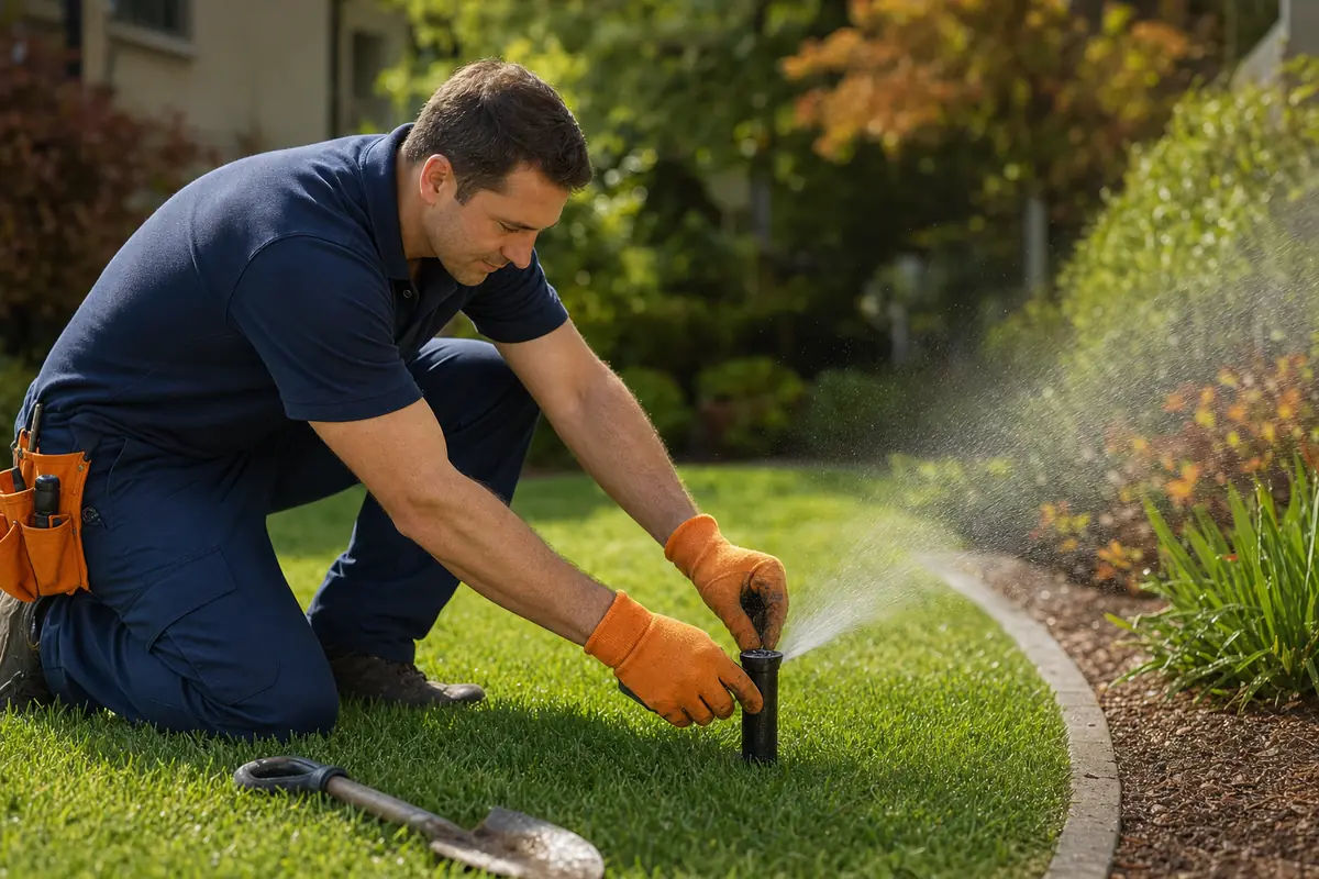 Irrigation professional at work