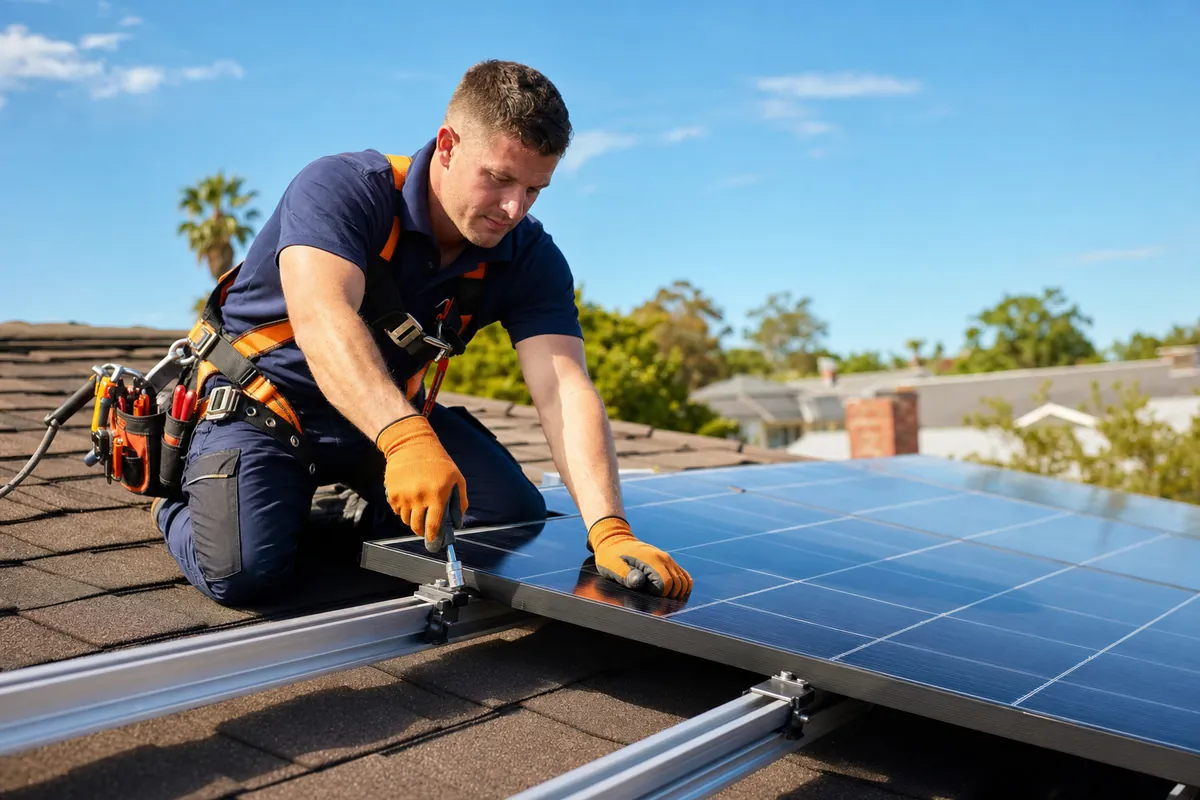 Solar professional at work